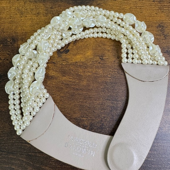 Fairchild Baldwin BELLA Necklace Baroque Pearl Leather Choker Collar 16 Inch - Picture 13 of 16